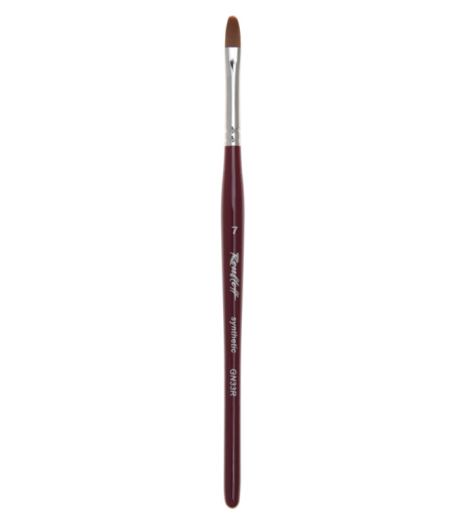 Кисть Roubloff коричневая синтетика/ овальная 7/ ручка фигурная бордовая